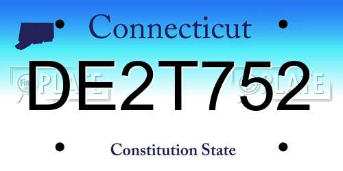 DE2T752 Connecticut License Plate