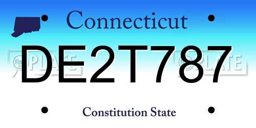 DE2T787 Connecticut License Plate