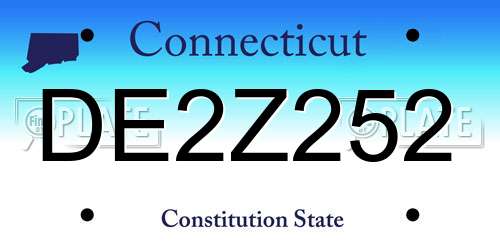 DE2Z252 Connecticut License Plate