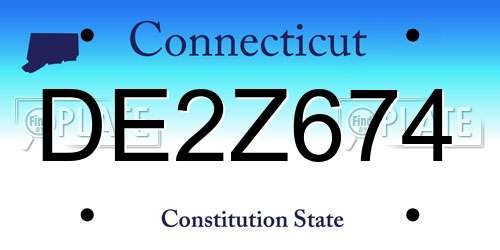 DE2Z674 Connecticut License Plate