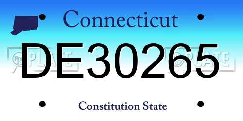 DE30265 Connecticut License Plate
