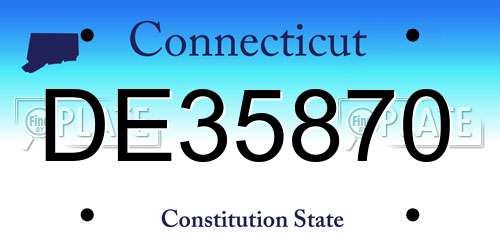 DE35870 Connecticut License Plate