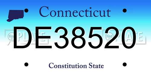 DE38520 Connecticut License Plate