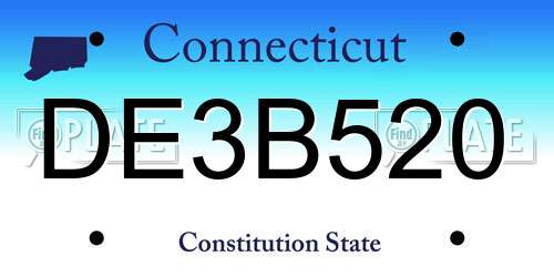DE3B520 Connecticut License Plate