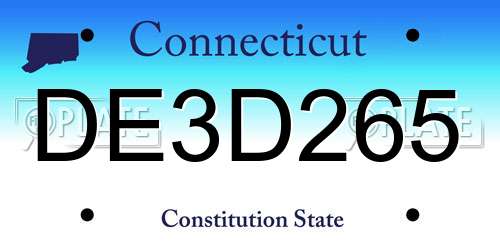 DE3D265 Connecticut License Plate