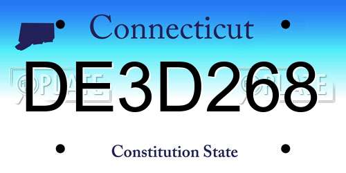 DE3D268 Connecticut License Plate