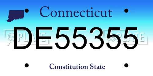 DE55355 Connecticut License Plate