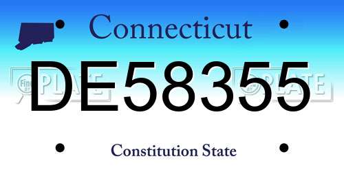 DE58355 Connecticut License Plate