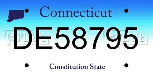 DE58795 Connecticut License Plate