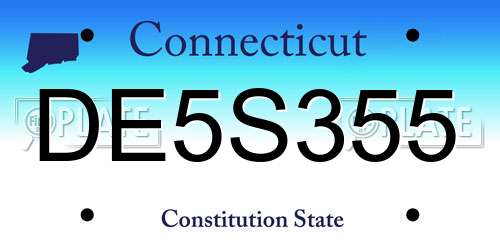 DE5S355 Connecticut License Plate
