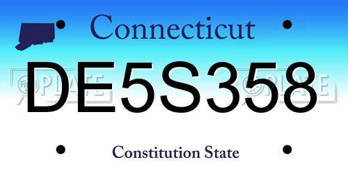 DE5S358 Connecticut License Plate