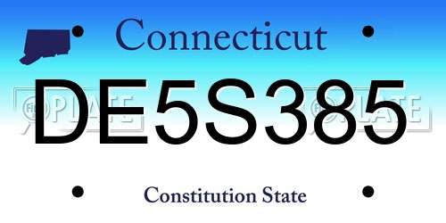 DE5S385 Connecticut License Plate