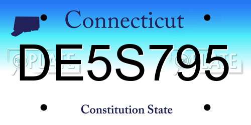 DE5S795 Connecticut License Plate