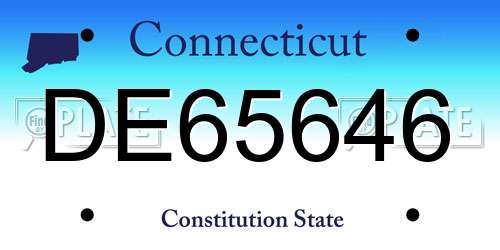 DE65646 Connecticut License Plate