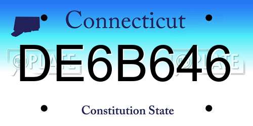 DE6B646 Connecticut License Plate