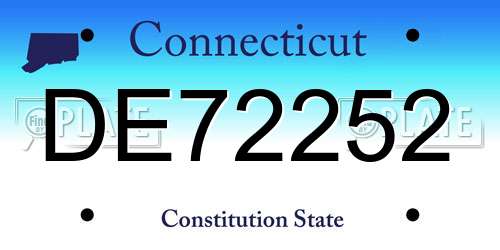 DE72252 Connecticut License Plate