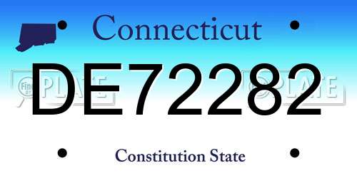 DE72282 Connecticut License Plate