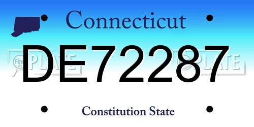 DE72287 Connecticut License Plate
