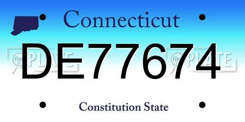 DE77674 Connecticut License Plate