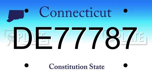 DE77787 Connecticut License Plate