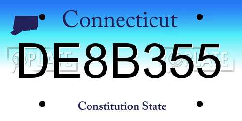 DE8B355 Connecticut License Plate