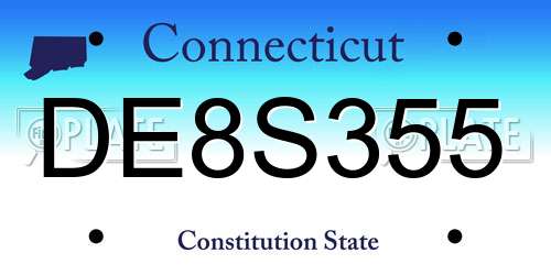 DE8S355 Connecticut License Plate