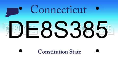 DE8S385 Connecticut License Plate