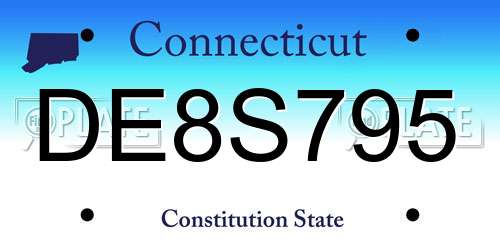 DE8S795 Connecticut License Plate