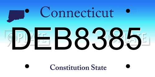 DEB8385 Connecticut License Plate