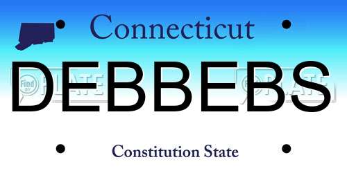 DEBBEBS Connecticut License Plate