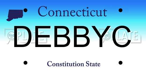 DEBBYC Connecticut License Plate