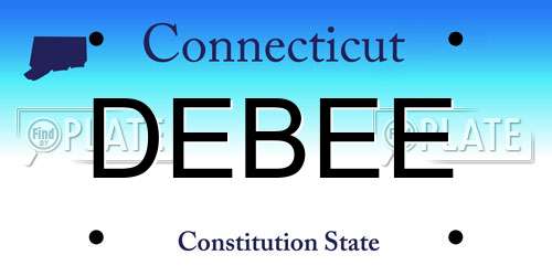 DEBEE Connecticut License Plate