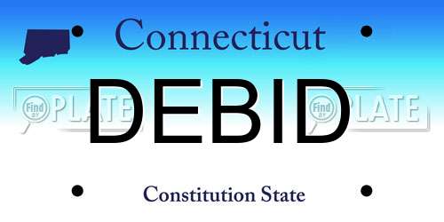 DEBID Connecticut License Plate