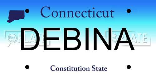 DEBINA Connecticut License Plate