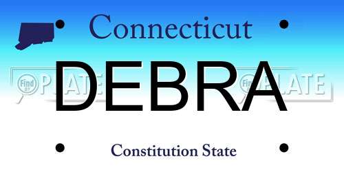 DEBRA Connecticut License Plate