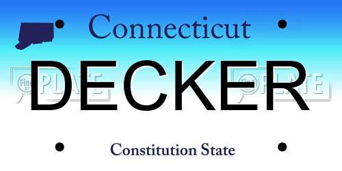 DECKER Connecticut License Plate
