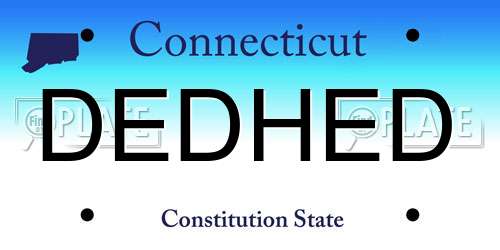 DEDHED Connecticut License Plate
