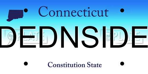DEDNSIDE Connecticut License Plate