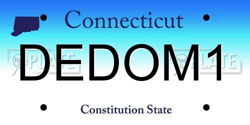 DEDOM1 Connecticut License Plate