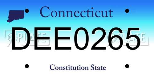 DEE0265 Connecticut License Plate