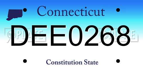 DEE0268 Connecticut License Plate