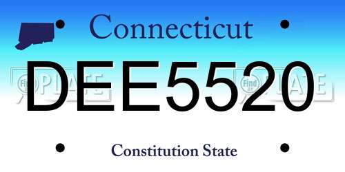 DEE5520 Connecticut License Plate