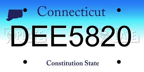 DEE5820 Connecticut License Plate