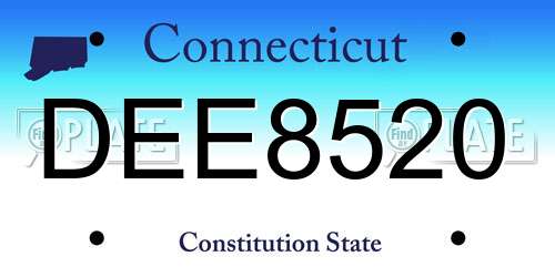 DEE8520 Connecticut License Plate