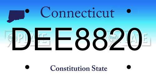 DEE8820 Connecticut License Plate