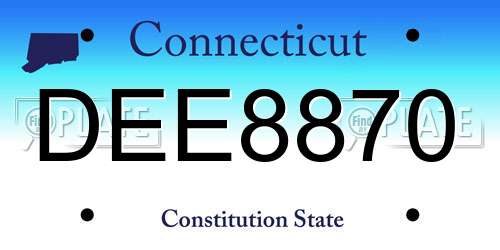 DEE8870 Connecticut License Plate