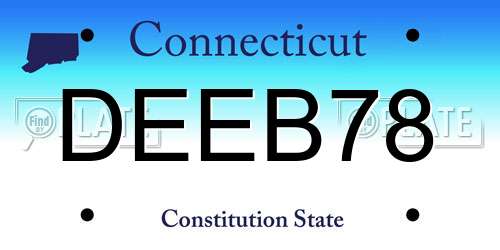 DEEB78 Connecticut License Plate