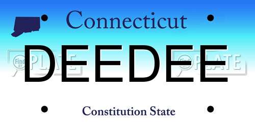 DEEDEE Connecticut License Plate
