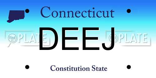 DEEJ Connecticut License Plate