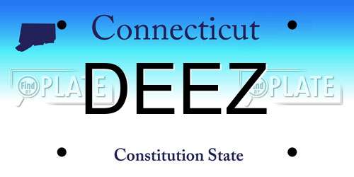 DEEZ Connecticut License Plate